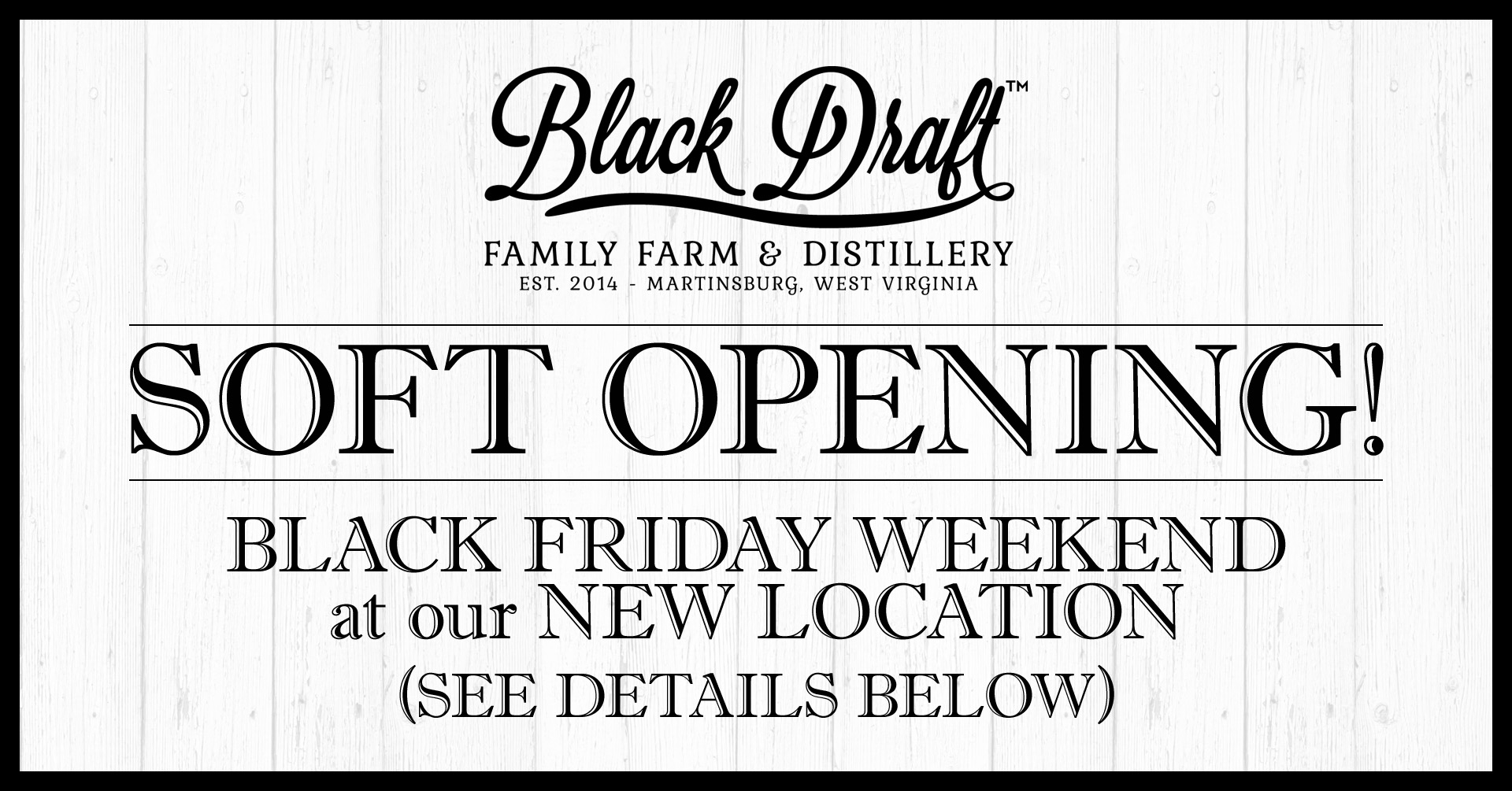 Black Draft Distillery soft opening